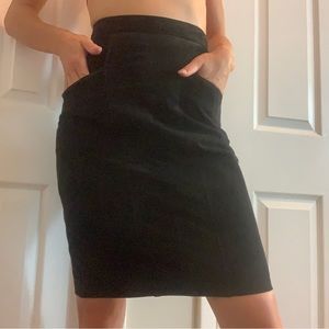 Vintage Leather Suede Skirt